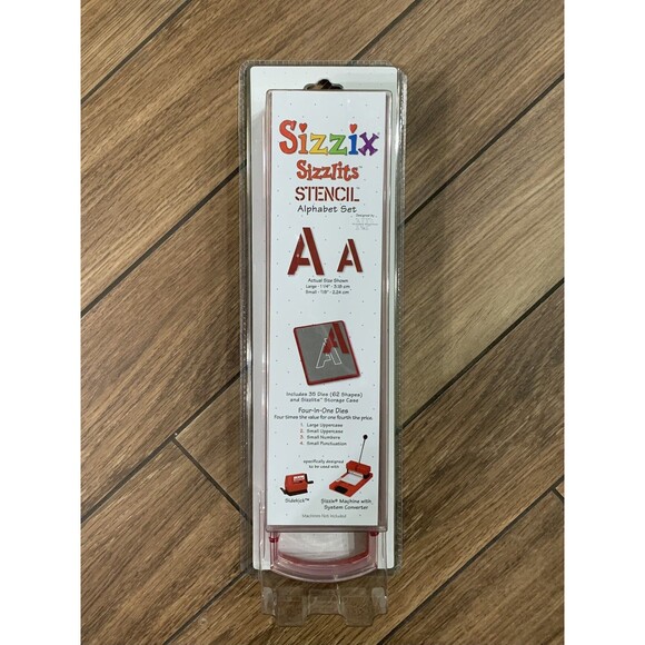 SIZZIX Sizzlits Stencil ALPHABET SET W/ Case 38-9732 New/Sealed Scrapbooking - Picture 1 of 11